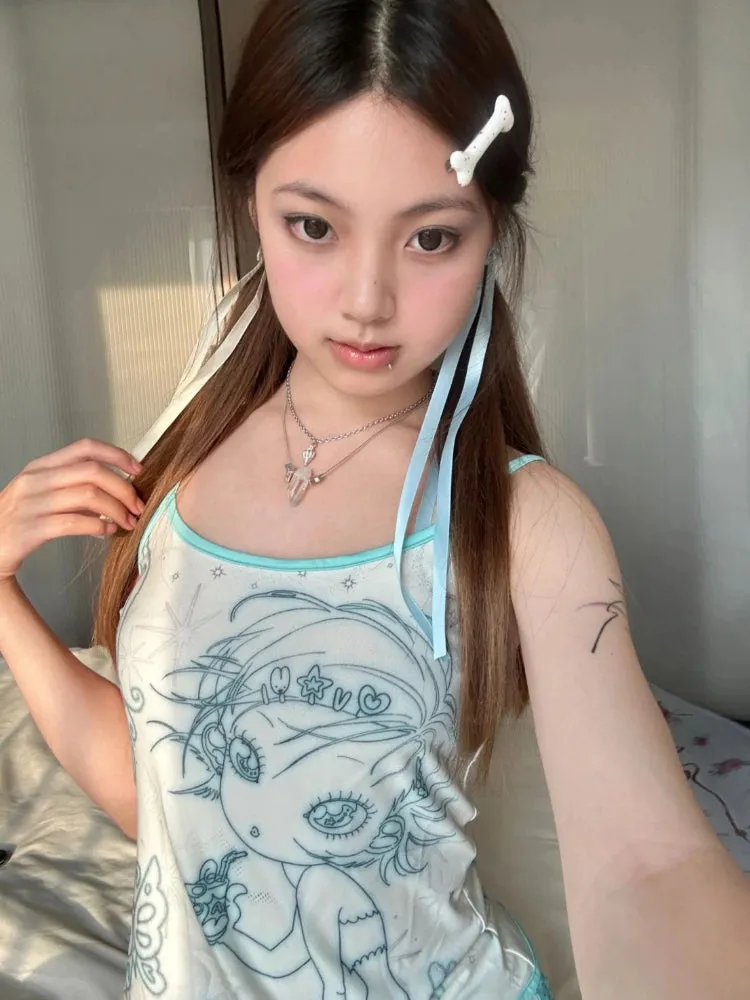 Y2K Anime Girl Top