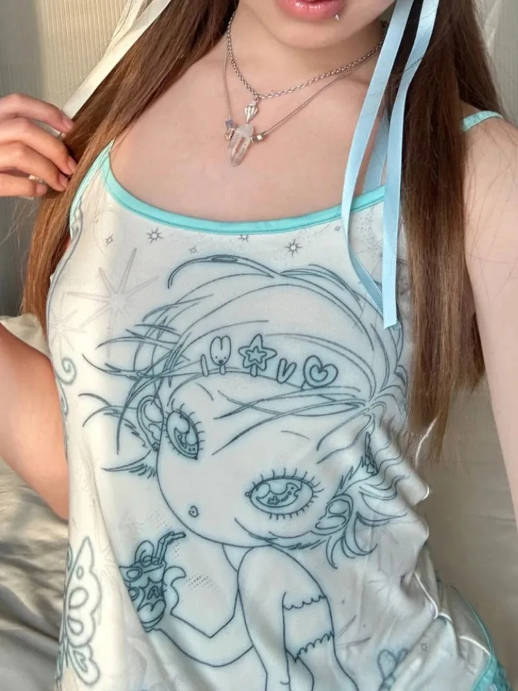 Y2K Anime Girl Top