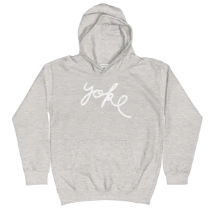 Yoke Script Kids Grey Hoodie