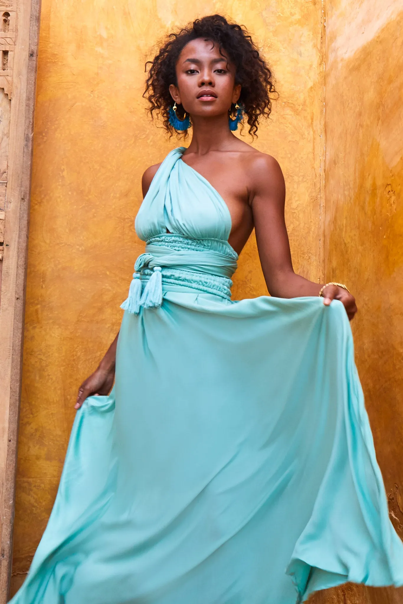 Zahra Maxi Skirt Grayed Jade