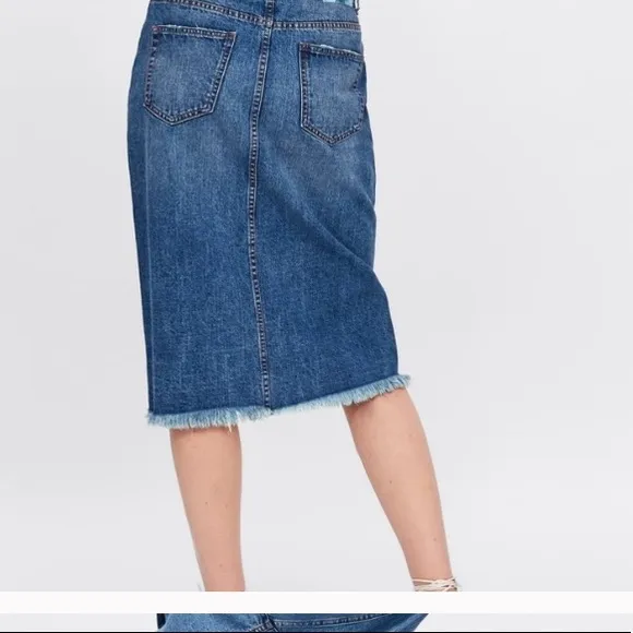 Zara distress Jean Pencil skirt