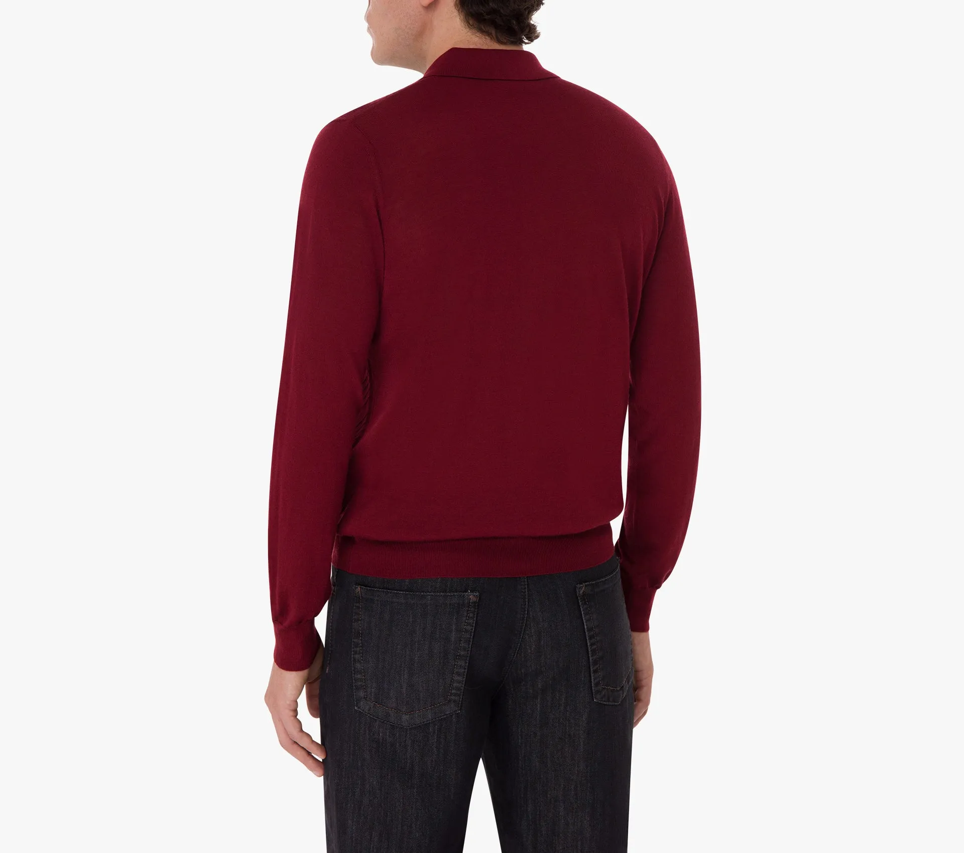 Zipped Polo with Linear Pattern